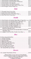 La Peche a la Turlutte menu