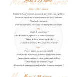 Auberge de Fources Cardápio